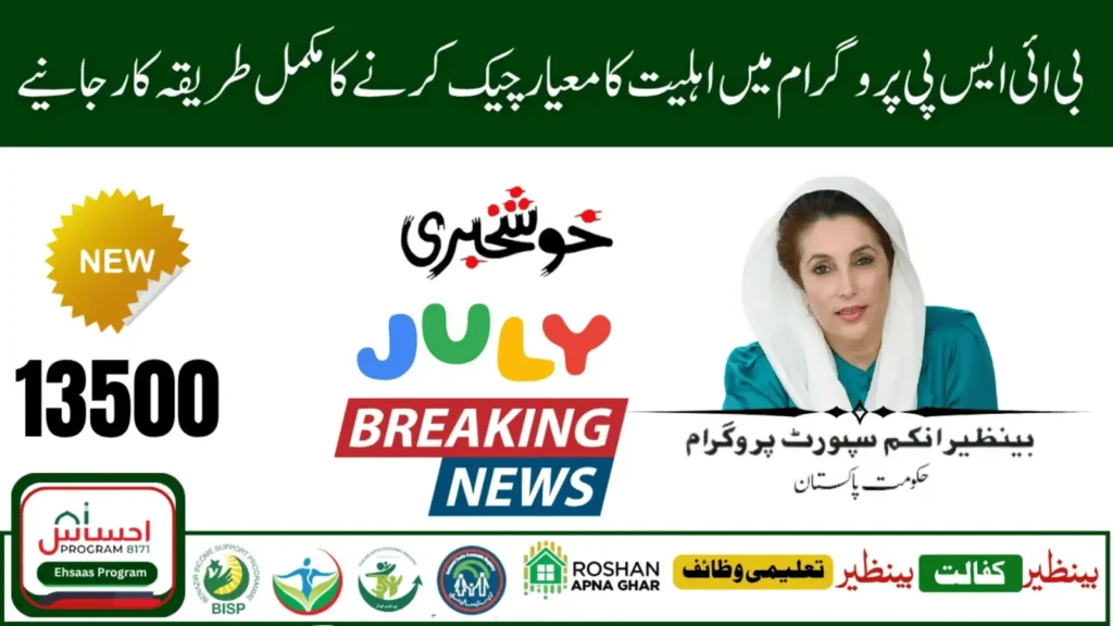 BISP 8171 Payment Eligibility July 2025 CNIC Check Registration Rs 13500