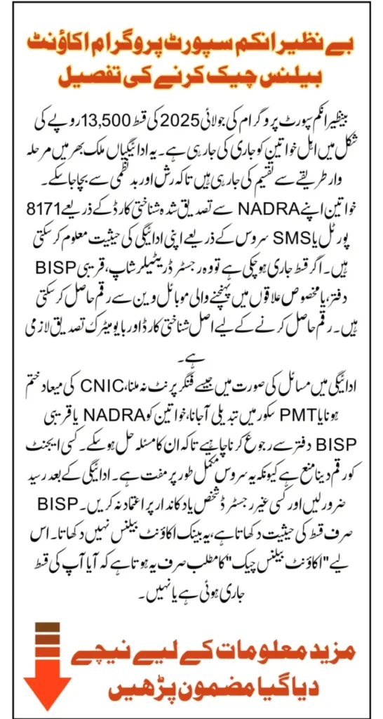 Benazir Income Support Program Check Account